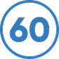60 in a circle icon